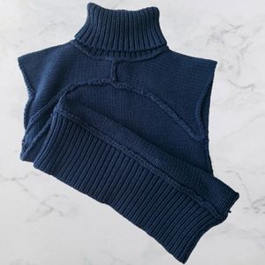 Cropped short sleeve turtleneck sweater